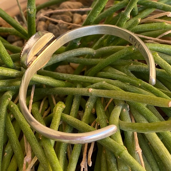 Ajax Mine Turquoise Sterling Stacker Cuff - Picture 2 of 3